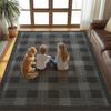 Carpet for Living Room Non-slip Machine Washable Foldable Floor Mat Green Plaid Minimalist Rug Large Size Home Decoration Mats