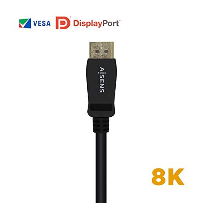 Câble DisplayPort - AISENS - A149-0430 - 0.5M - 8K - Noir