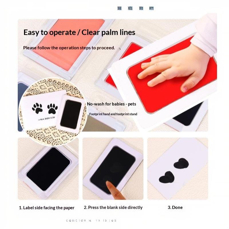 Baby Handprint Footprint Ink Pads Safe Food-Grade Pet Paw Print Tool for Baby First Birthday Souvenir Gifts