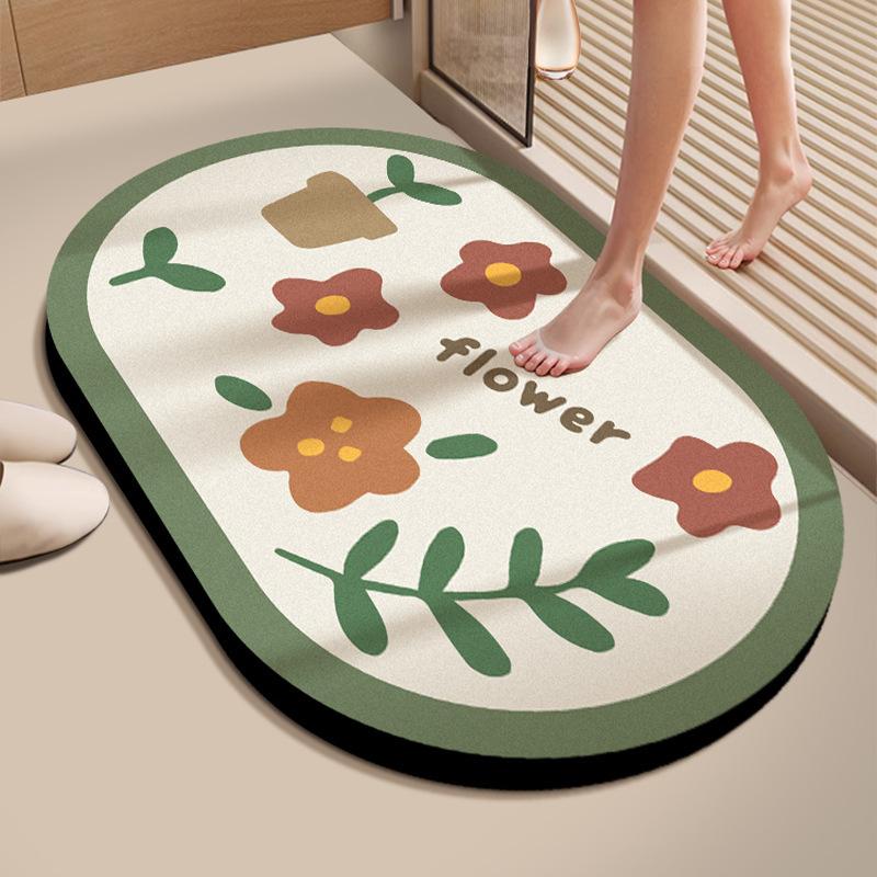 Simple Diatom Mud Mat Absorbent Dirty Quick Drying Can Be Cut Foot Mat Household Bathroom Door Bathroom Mat