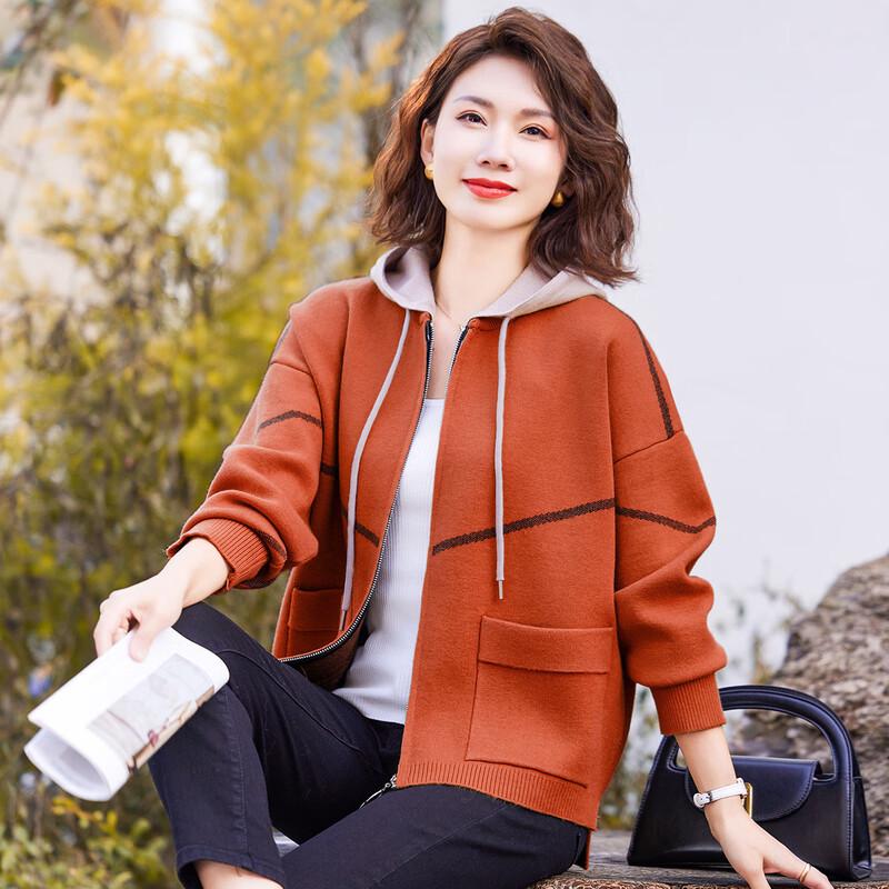 

Весенне-осенний короткий вязаный кардиган-жакет для женщин среднего возраста 2XL