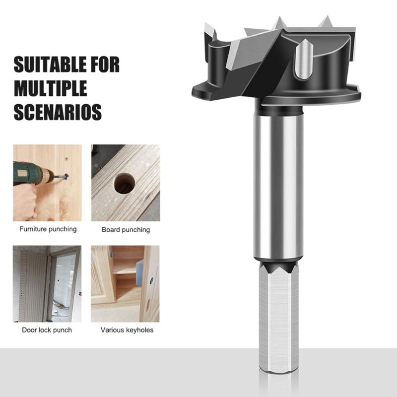 Hocheffizienter Superior-Legierungsstahl Drei-Flöten-Lochfräser Öffner Bohrer für Holzbearbeitung und Heimwerkerprojekte