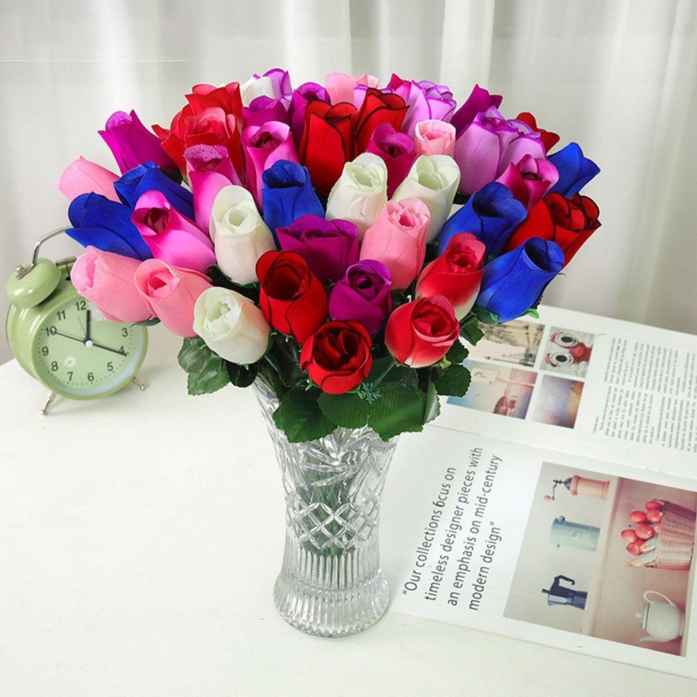 1pc Silk Rose Simulated Rose Bouquet DIY Floral Materials Realistic Artificial Flowers Soft Small Bundle Simulation Flowers