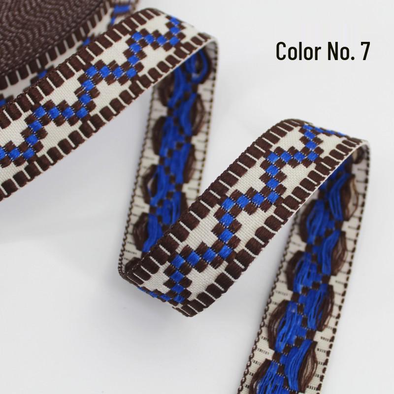 Colorful Ethnic Jacquard Ribbon for Clothing, Shoes, Hats, Packaging, and Decorative Accessories (30-34mm Wide)