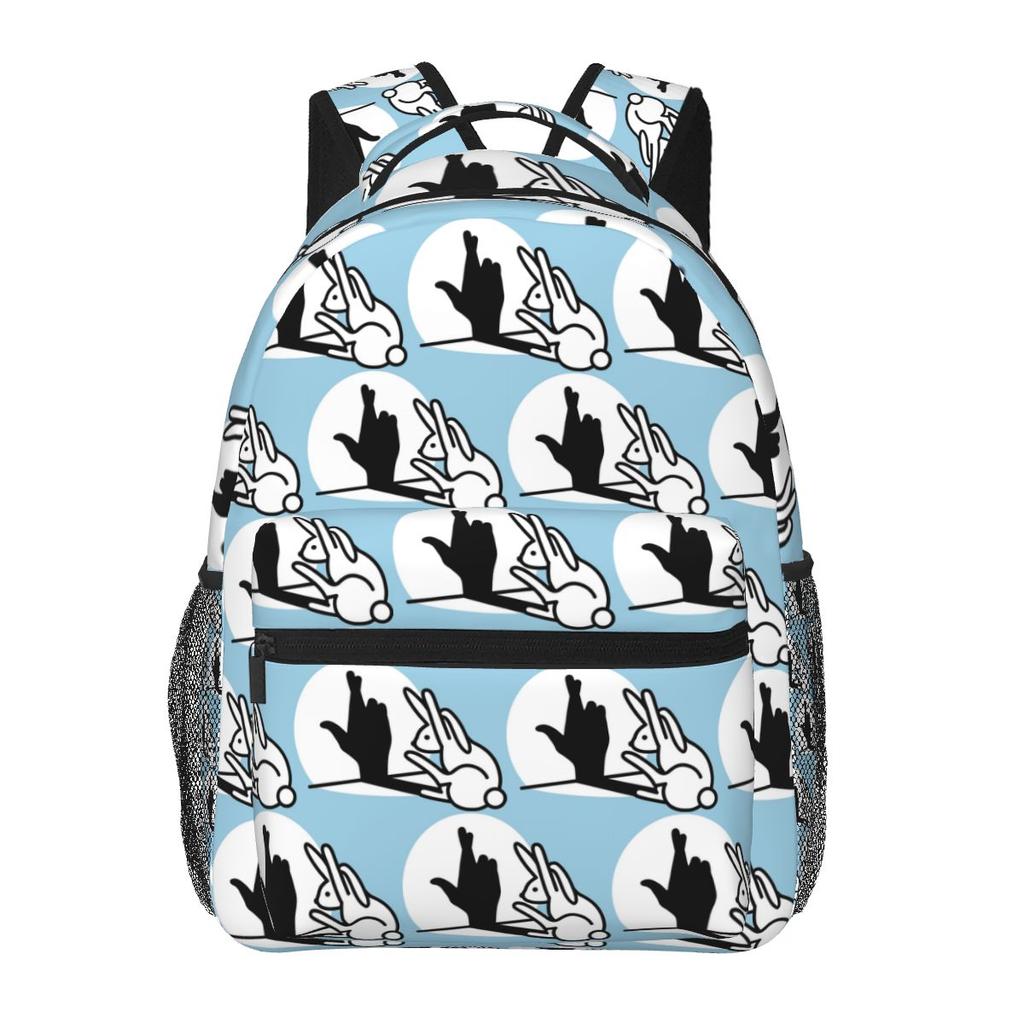 Hase Kaninchen Schattenspiel Handverlierer Außenseiter Rucksäcke Jungen Mädchen Schultasche Schüler Schultaschen Cartoon Rucksack Umhängetasche