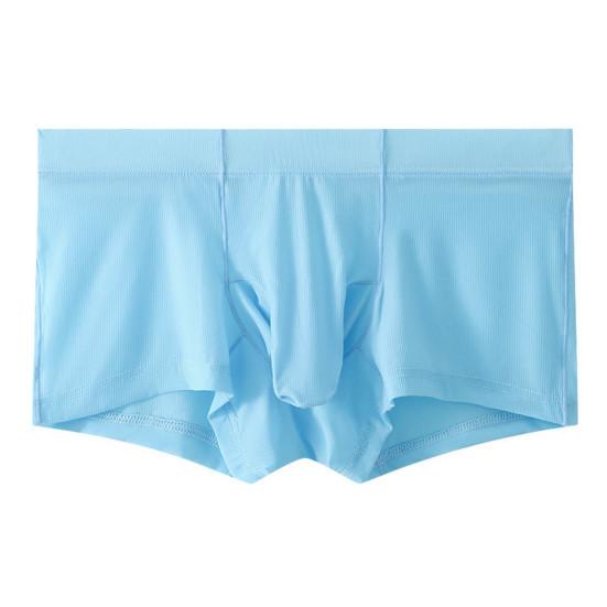Men Ice Silk Underwear Mid-rise High Elasticity Slim Fit Shorts Briefs Solid Color