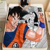 Cartoon Goku Pattern Flannel Blanket, High Quality Comfortable for All Seasons, Home Decor, Warmth and Comfort, Perfect for Gifts.