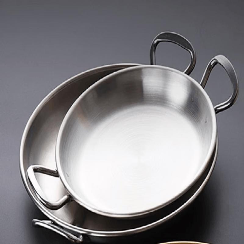 ZISIZ Stainless Steel Round 3-Compartment Snack Plate