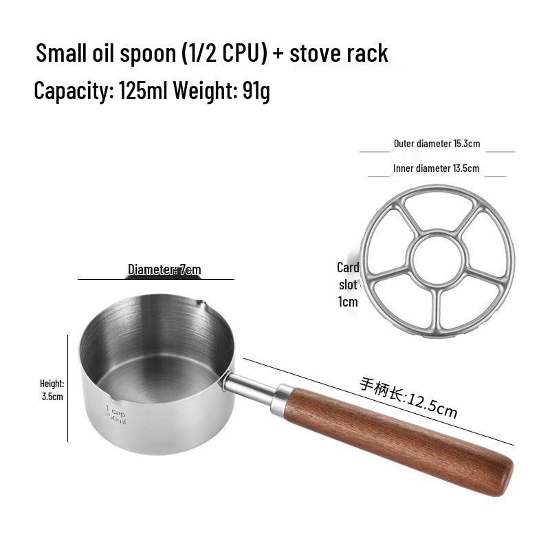 Vertiefter Mini-Öltopf aus Edelstahl zum Frittieren und Beträufeln - Kleines spritzwassergeschütztes, nicht erstickendes Design