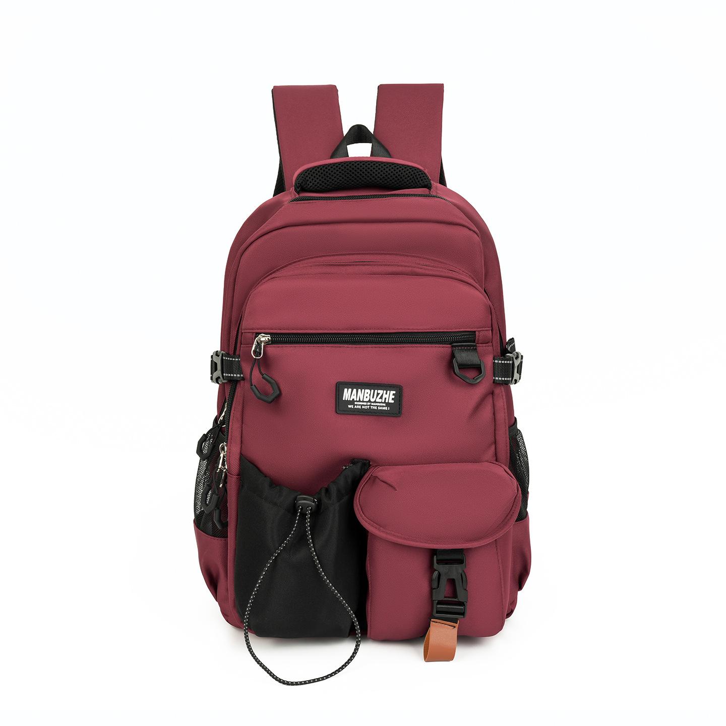 

New trendy brand large-capacity bag, Hong Kong style backpack, male high school student schoolbag, female college student computer bag, backpack. червоний