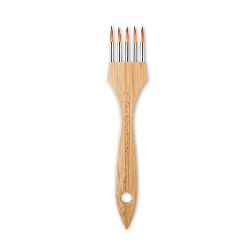New Wooden Handle Multi Tooth Brush Set, Flat Head, Round Head Artistic Watercolor Acrylic Brush, Multifunctional Painting Brush