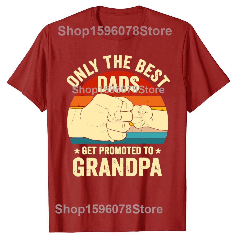 Винтажная футболка «Великих пап повышают до дедушек» Кулак Смешной подарок на День отца Папа Папочка Семейные футболки Одежда для мужа S