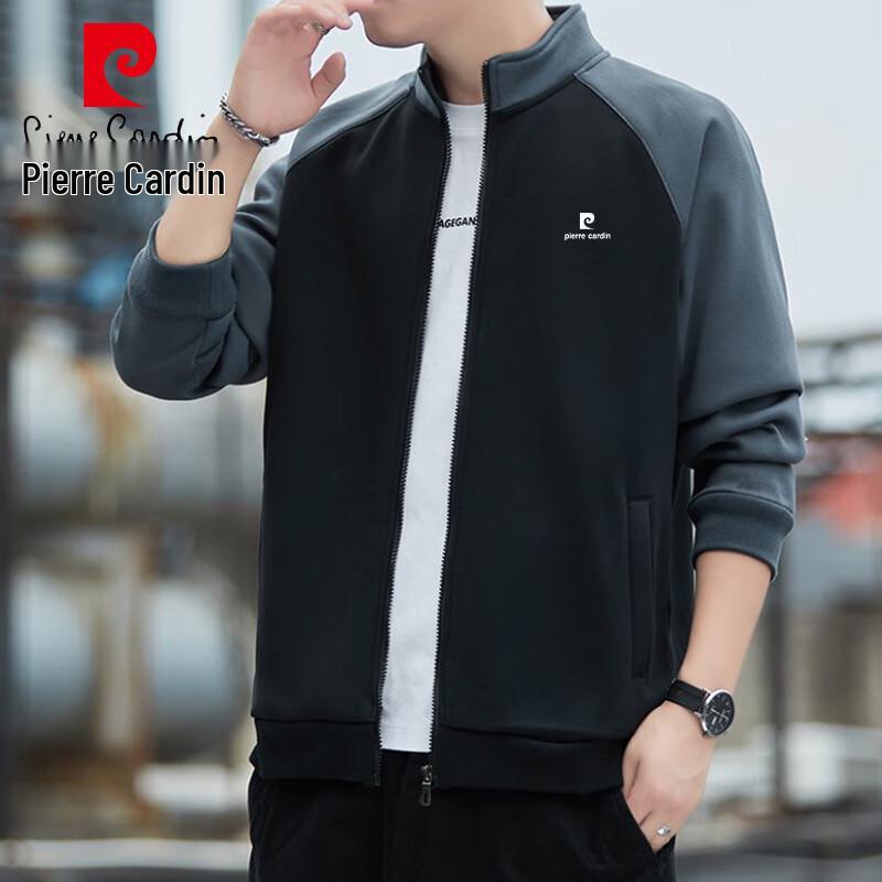 Pierre Cardin Men's Stand-Collar Patchwork Casual Jacket