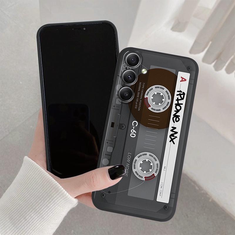 

Винтажный чехол-лента для iPhone Samsung A55 S24 FE S25 M35 A06 Xiaomi Redmi Note 13 Pro 14C Huawei Honor 200 противоударный матовый чехол для телефона с защитой от царапин Redmi Note 8 Pro чёрный