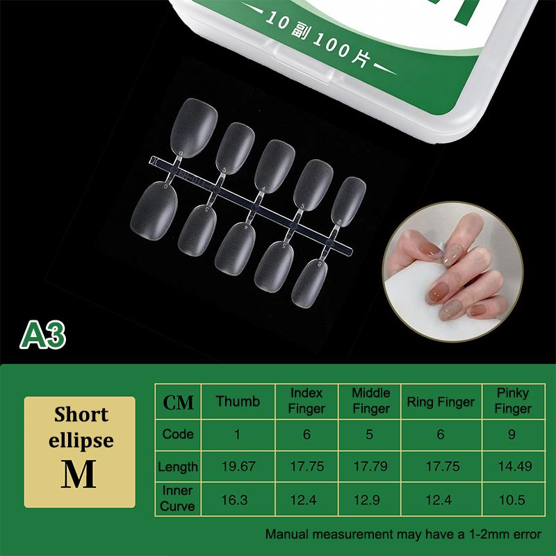 100Pcs/Box Matte Fake Nails No Polishing Press On False Nails Medium Short Design High Matt Soft Gel Nail Tips For Extension