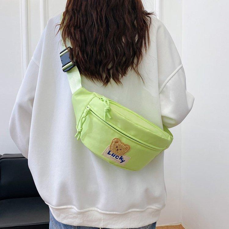 Japanese Cute Breast Bag Female Style Large Capacity Casual Versatile Student Messenger Bag Fashion Sports Cycling Fanny Pack