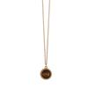 Maillard-Style Tiger Eye Round Retro Minimalist Clavicle Necklace for Women