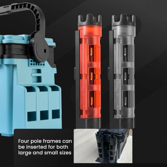 Multifunctional Portable Fishing Box Fishing Pole Holder with Handle Multi-layer Large Capacity