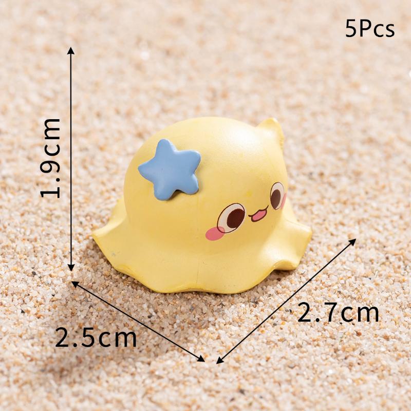 5/10Pcs Cute Mini Sea Animals Statue Aquarium Home Desktop Micro Landscape Resin Fish Tank Aquarium Decoration Accessories