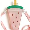 Botella de Agua para Niños con Pajita Correa Ajustable PC Antifugas Reutilizable Taza para Niños Pequeños para Escuela Deporte Viaje Sandía Rosa