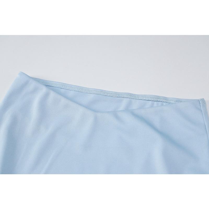 GMXIA Women's Summer Spring Sleeveless One Shoulder Fashion Casual Line Top Chest Slim Short Women Skirts