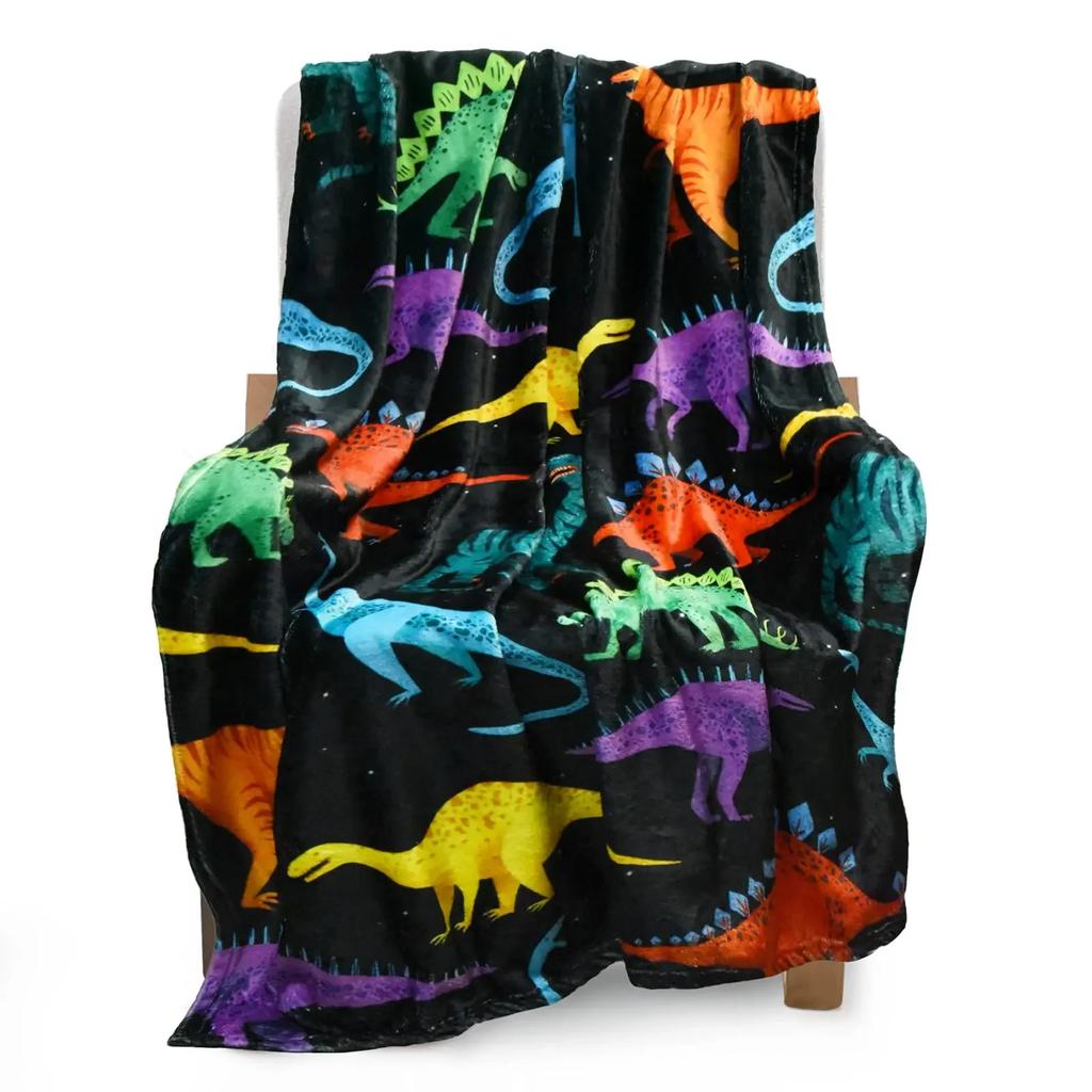 Dinosaur Blanket for Boys Jurassic Dino World Park Soft Flannel Throw Blanket Dinosaur Room Decor for Boys Gifts for Sofa Bed