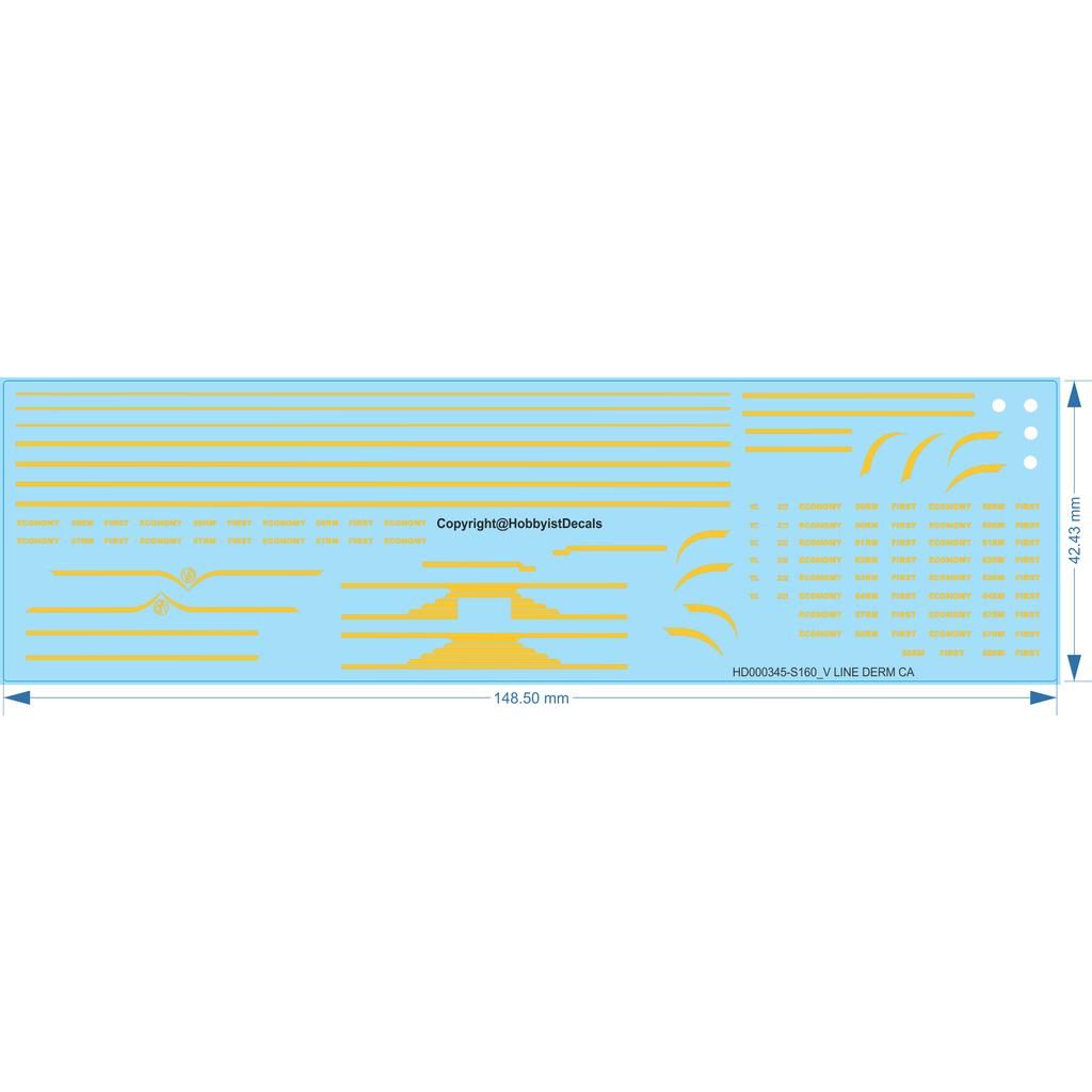 V-LINE DERM CA Decals - N (1/160) - Water Decals - Waterslide, N (1/160) - Waterslide, 1/160