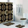 Geometric Grecian Key Meander Mandala Pattern Shower Curtain And Rug Set Abstract Geometric Bathroom Mats Rugs Toilet Decor Mat
