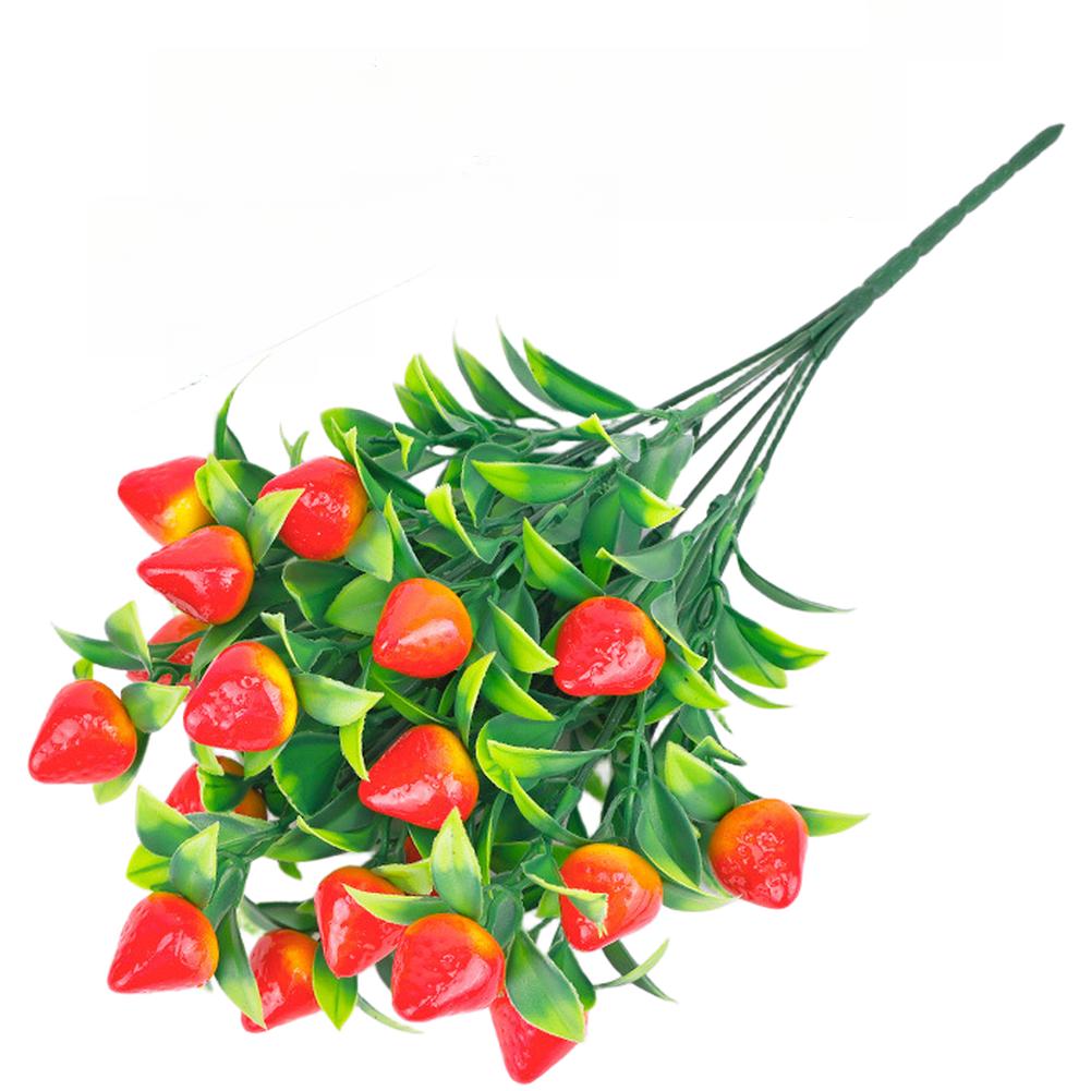 1 Pcs 7 Prong Faux Lucky Fruit Artificial Plants Plastic Grass For Wedding Hotel Home Decoration Accessories