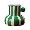 Colorful Striped Vase Ceramic Vase with Handle Desktop Decorative Vase for Flower Arrangement Living Room Bedroom Decor