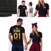 Stylisches T-Shirt mit Nummern-Kronen-Print für Damen und Herren, perfekt für legere Sommerkleidung