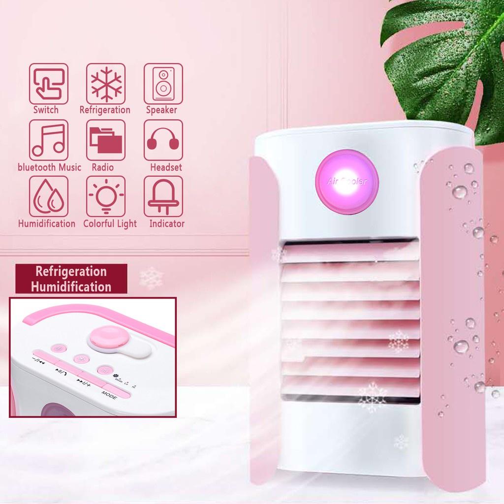 Mini Portable Air Conditioner Arctic Air Cooler Humidifier Purifier LED Light Personal Space Fan Air Cooling Fan USB