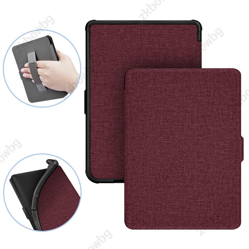 

Магнитный чехол-книжка для KOBO Clara HD 6 дюймов N249 2018 Электронная книга Funda Capa Folio Автоматический переход в спящий режим Ebook с ремешком для руки Спящая обложка Kobo Clara HD - N249 вино красного