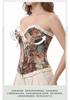 Women S Apricot Red Strapless Boned Corset With Bow Lace Up Steel Buckle Body Shaper