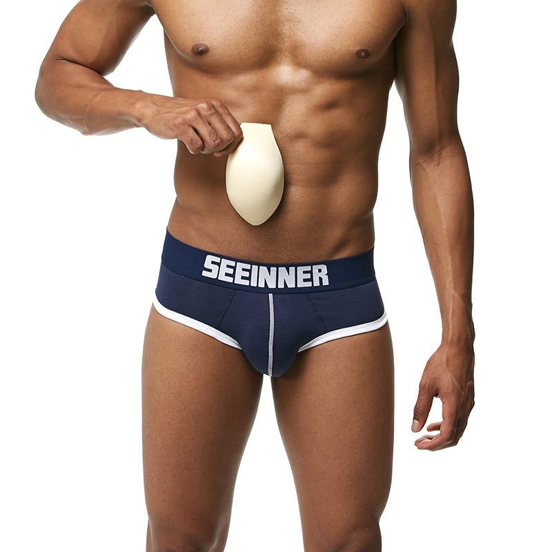 New men's 3D three-dimensional U convex cup hip pad briefs, hip fashion briefs
