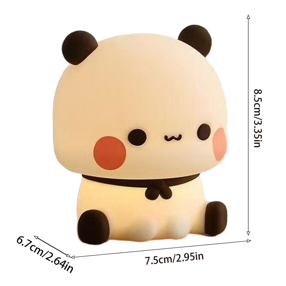 

Cute Bear Night Light Dimmable Nursery Nightlight Rechargeable Touch Lamp Silicone Pat Lamp for Kids Room Decor