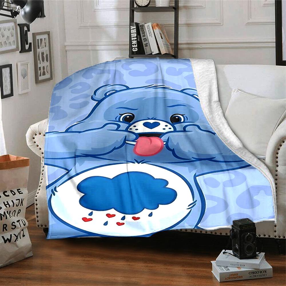 1pc Care Bears Unlock Magic Flannel Blanket for Super Soft Cute Comfort Blanket for Travel Bedding Couch Sofa Blanket Y73033
