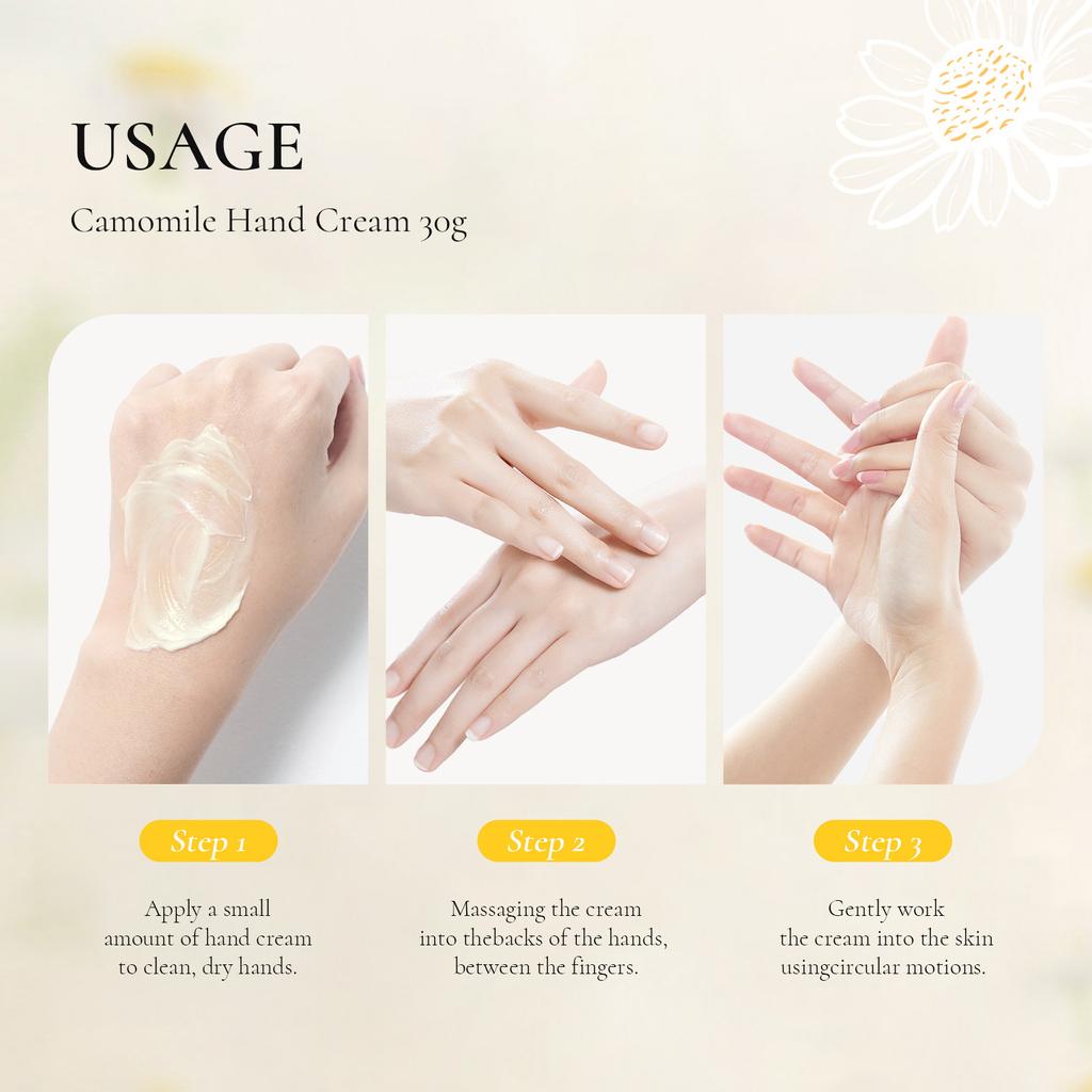 LAIKOU Kamillen Handcreme Spendet Feuchtigkeit und Repariert Raue Handhaut Handpflege