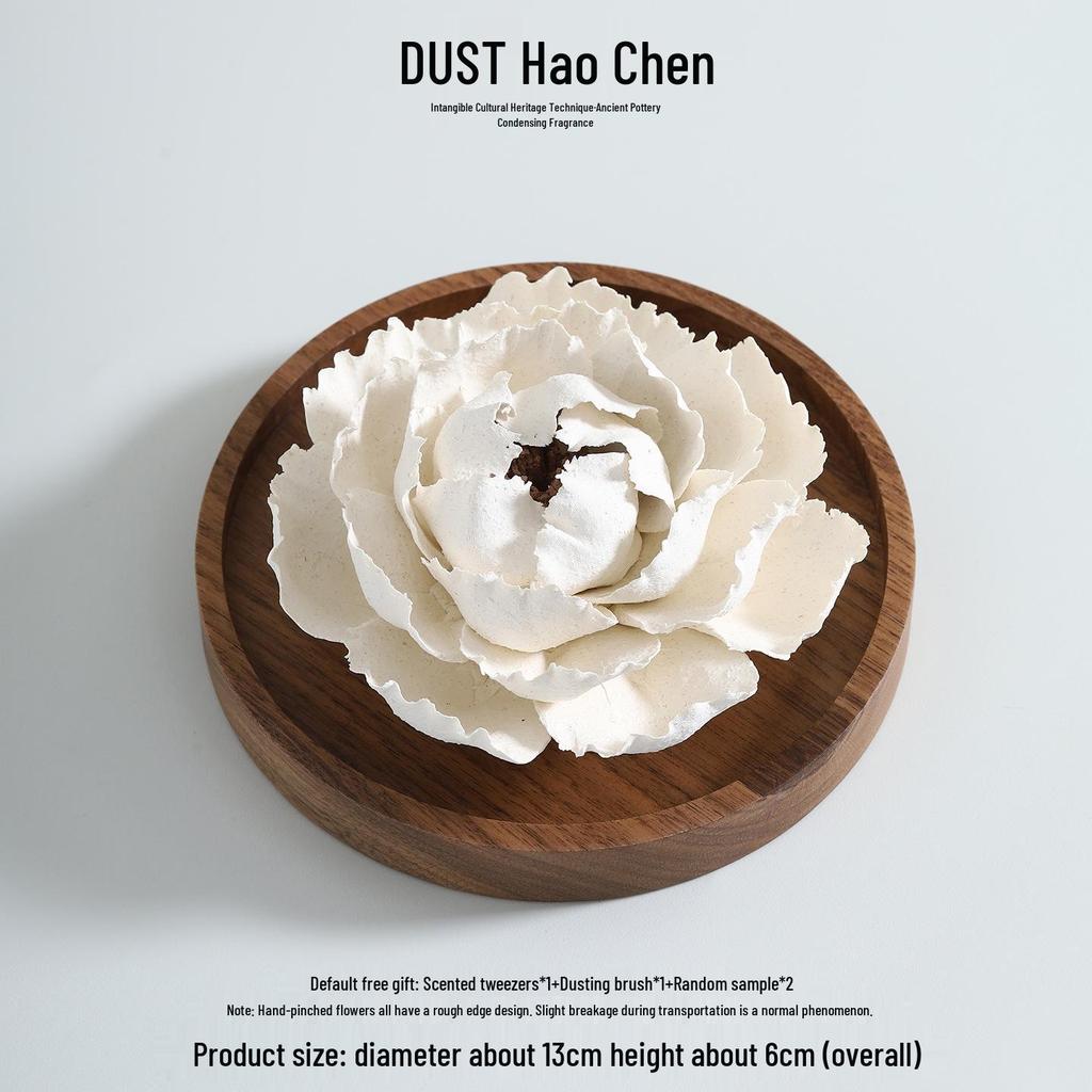 Dehua Ceramic Flower Incense Holder - Chinese Zen Aromatherapy Ornament Gift