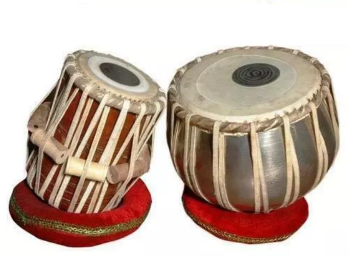 Steel Bayan Tabla Drum Set with Finest Wood Dayan & Hammer Cushions | Indian Classical Musical Instrument with Carry Bag