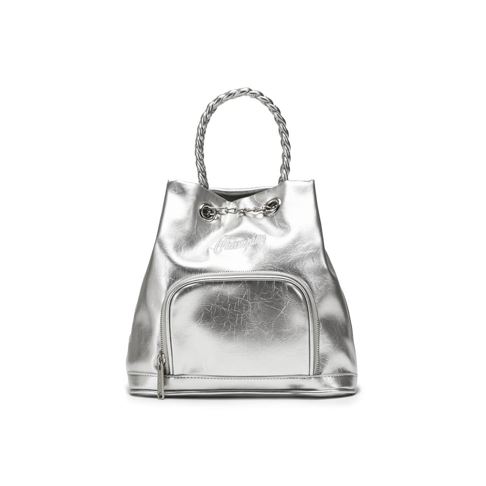 

Champion Nebula Chain Bonsac EC SS26 Casual Portable Synthetic Leather Handbag Unisex Handbag Silver-White Black Light-Bone U6AACPU68 Silver White