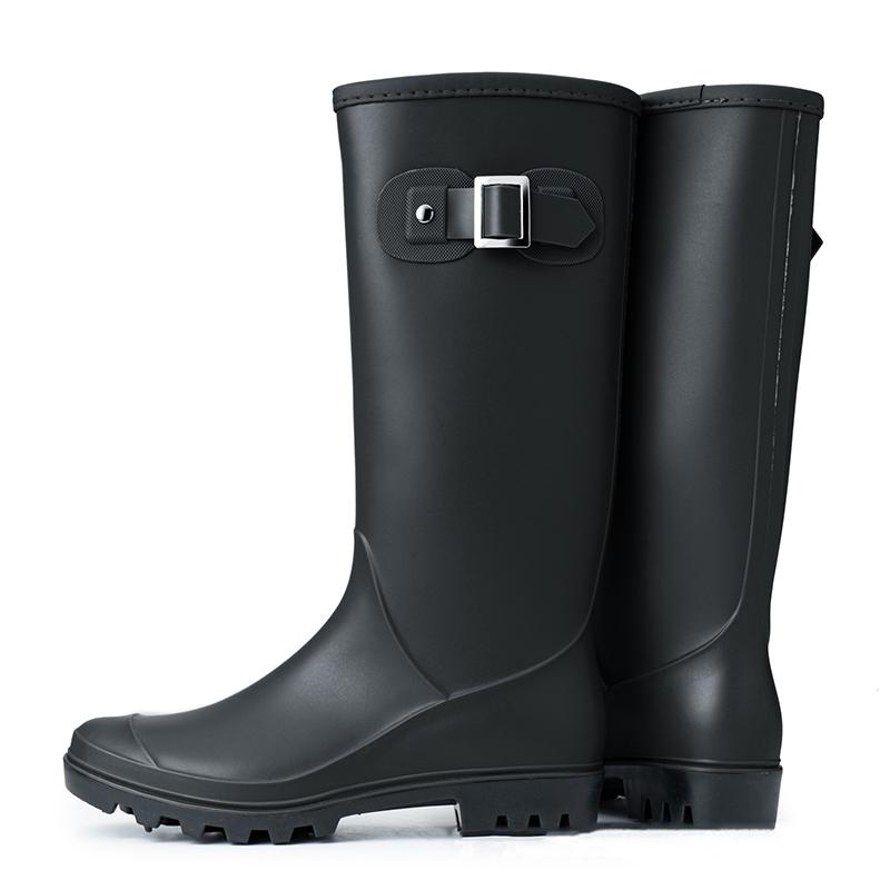 Waterproof Rain Boots Women Adult High Tube Buckle Long Tube Water Shoes Autumn