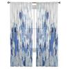 Brush Nostalgic Lines Bedroom Transparent Sheer Curtains Holiday Decoration Window Voile Tulle Curtain