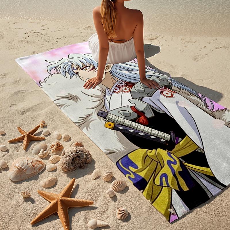 Anime Sessho-maru Beach Towel, Super Soft Microfiber, Gift for Her/Him, Birthday, for Pool, Beach, Travel, Home Decor Fan gifts