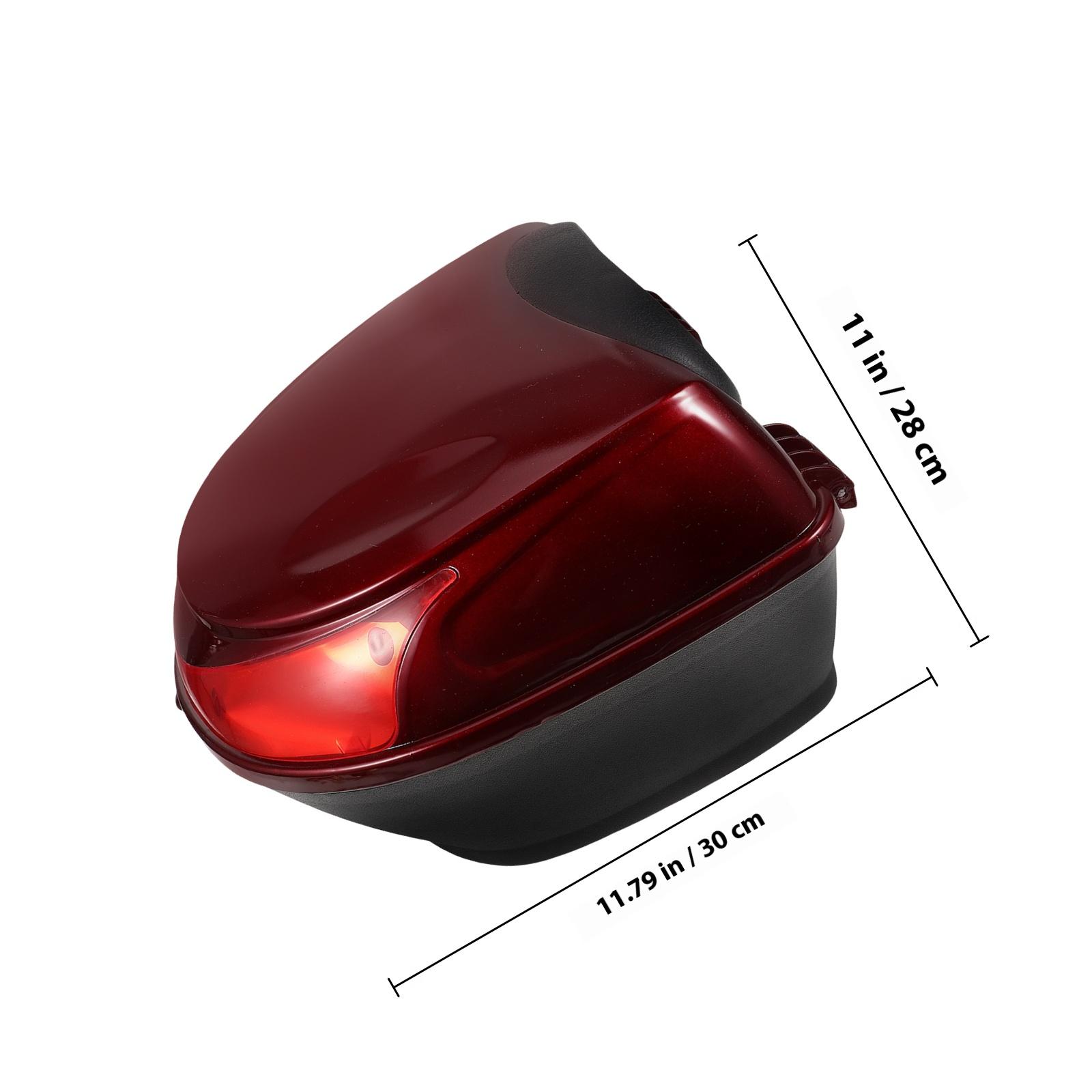 

1Set Strong Plastic Motorcycle Tail Box Easy Install Saddle Storage Case for Riding Gear Backseat Organizer for Motorbike темно-червоний колір