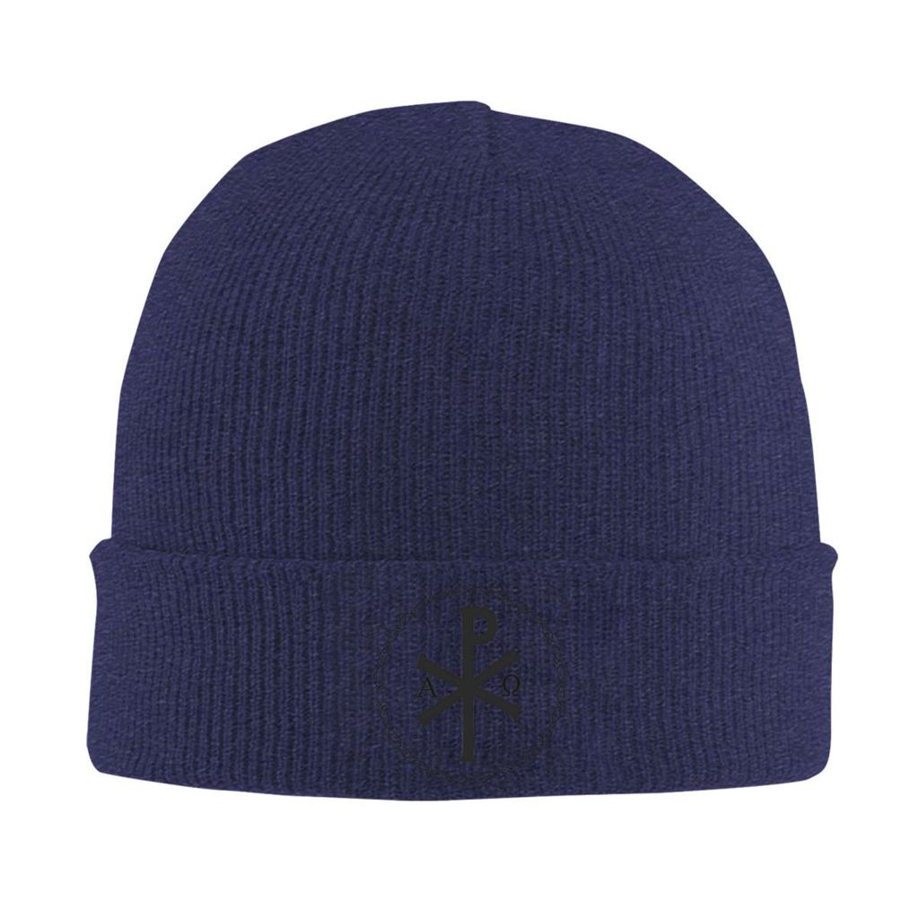 Sign Of Christ Chi Rho Christogram Warm Knitted Cap Hip Hop Bonnet Hat Autumn Winter Outdoor Beanies Hats for Unisex Adult