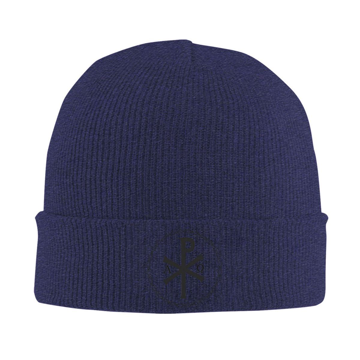 

Sign Of Christ Chi Rho Christogram Warm Knitted Cap Hip Hop Bonnet Hat Autumn Winter Outdoor Beanies Hats for Unisex Adult One Size