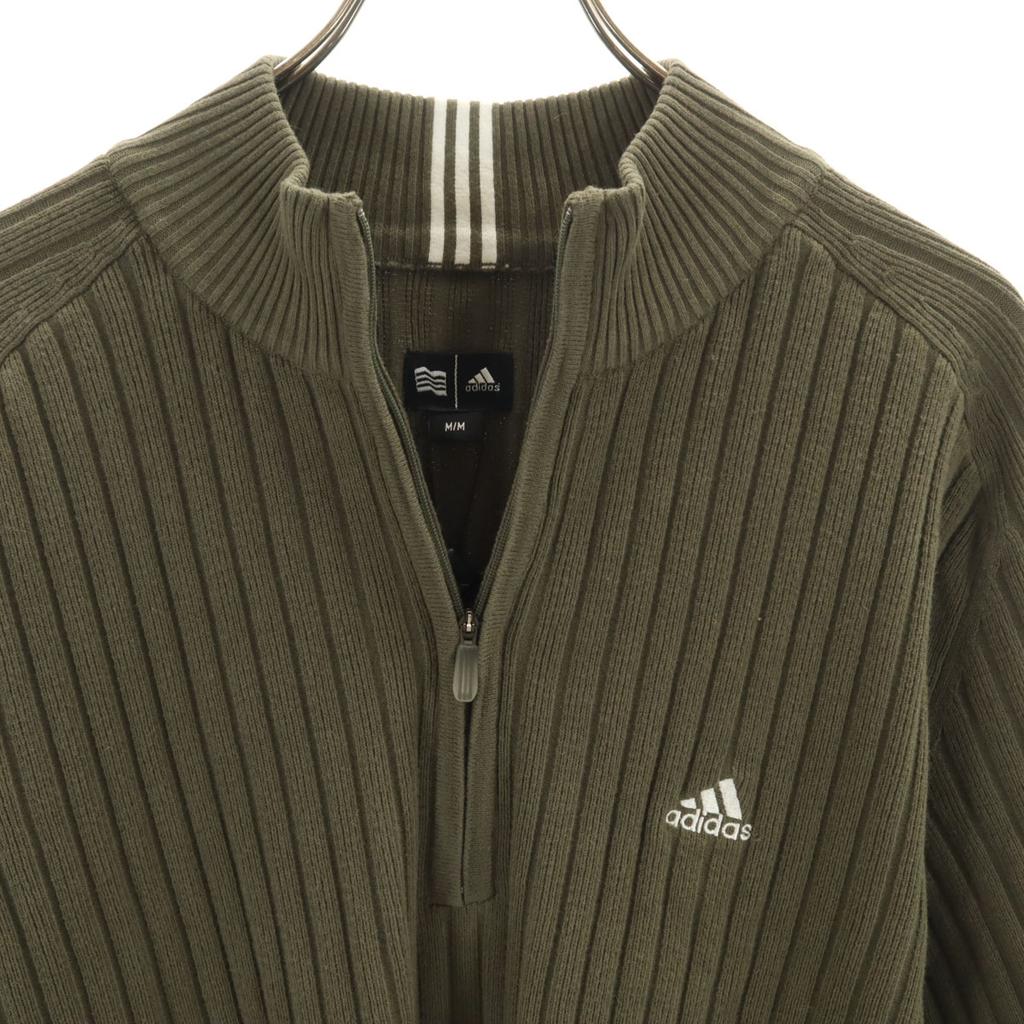 unused adidas golf Long sleeve Half zip knit M Moss green Men's Used