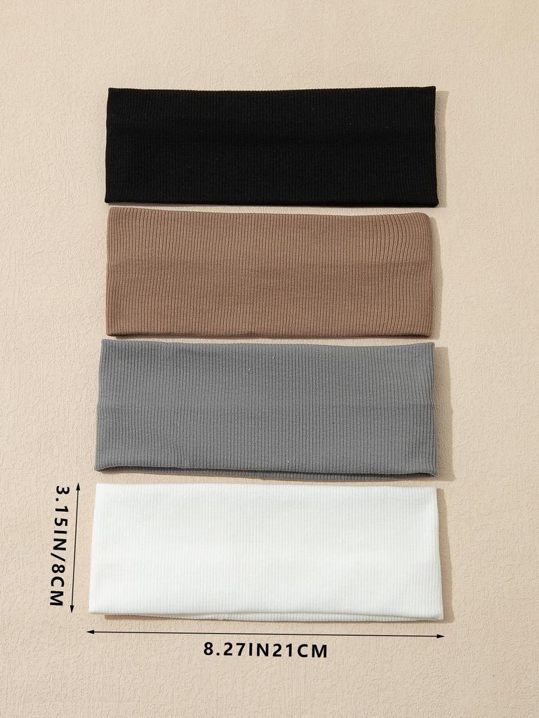 4 st/set Mångsidigt, avslappnat, modernt, pannband med hög elasticitet, yoga, sport, svettabsorberande pannband