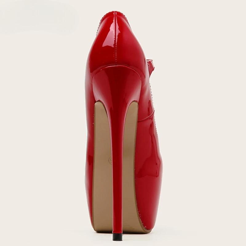 Fashion Sexy Buckle Platform Wedding Round Toe Women's High Heels Super High Heel Strip Club Shoes Size 35-42